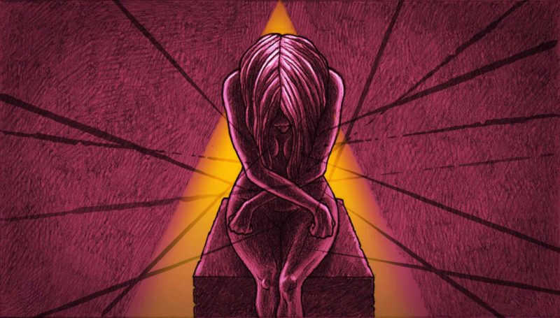 Mujer que sufre dolor | Ilustraciones: Walther Sorg