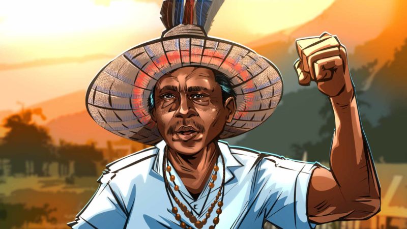 Juan La Rosa, indígena kaketí - Ilustración Carlos Leopoldo Machado